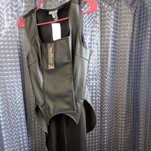 maleficent black snap front vest